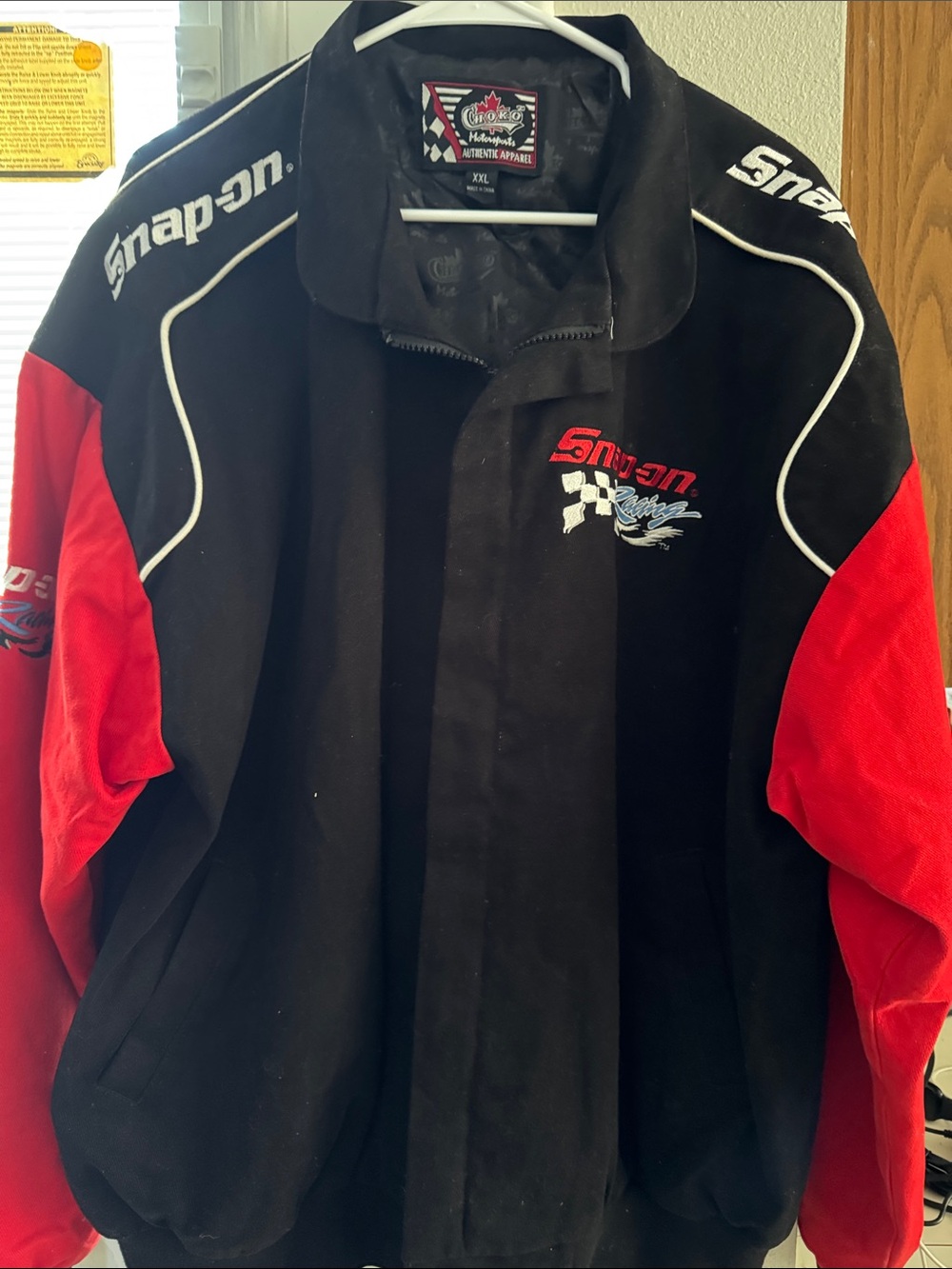 Snap-on Black and Red Racing Bomber Jacket